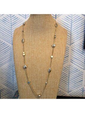 Brighton Silver Plated Contempo Scroll 38" Long Necklace